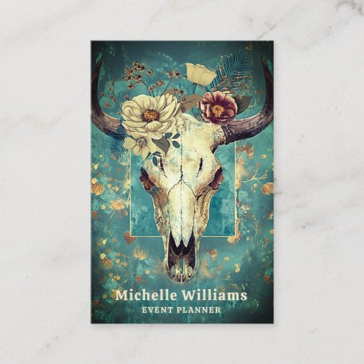 牛素朴スカルフローラボホウェスタン 名刺 (正面)