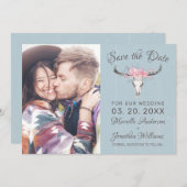 牛素朴スカルフローラ赤面水色B写真 セーブザデート (正面/裏面)