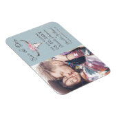 牛素朴スカルフローラ赤面水色B写真 マグネット (右側)