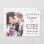 牛素朴スカルボホフローラ写真の保存日付 案内ポストカード (正面/裏面)