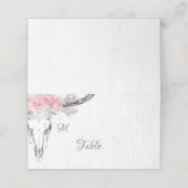 牛素朴スカルボホフローラ赤面ピンク結婚ズ プレイスカード (外部開封)