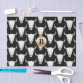 牛素朴スカルボホモノグラムパーソナライズされた 薄葉紙 (クラフト)