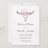 牛素朴スカルボホーフローラピンクリハーサルディナー 招待状 (正面)