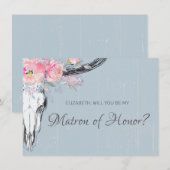 牛素朴スカルボホ赤面フローラマトロンの名誉 招待状 (正面/裏面)