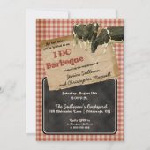 牛素朴ズバックヤードI do BBQ婚約パーティ 招待状 (正面)