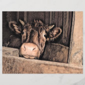 牛素朴ヴィンテージスケッチアートカントリーバーンファーム (正面)