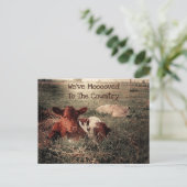 牛素朴国おもしろい農場移動カード ポストカード (スタンド正面)