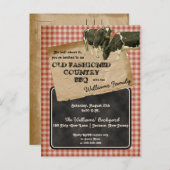 牛素朴牛バックヤードクックアウトBBQピクニック インビテーションポストカード (正面/裏面)