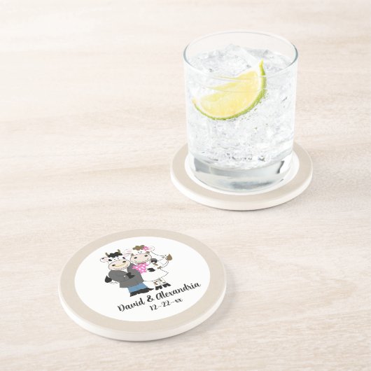 牛結婚式の引き出物デコール コースター (側面)