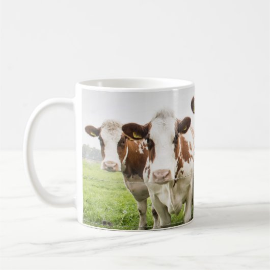 牛群れのグループの写真のマグ コーヒーマグカップ (左)