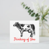 牛考えのハロー恋しく思ユーファーム農家 ポストカード (スタンド正面)