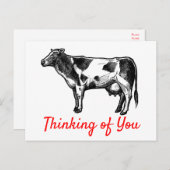 牛考えのハロー恋しく思ユーファーム農家 ポストカード (正面/裏面)
