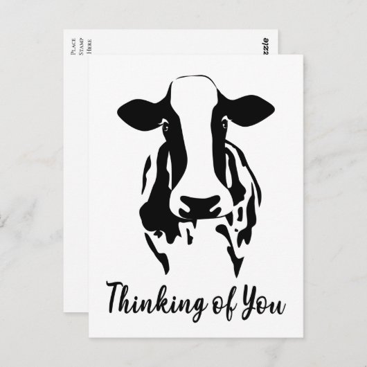 牛考えのハロー恋しく思ユーファーム農家 ポストカード (正面/裏面)