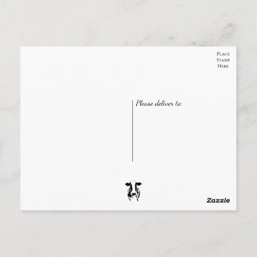 牛考えのハロー恋しく思ユーファーム農家 ポストカード (裏面)