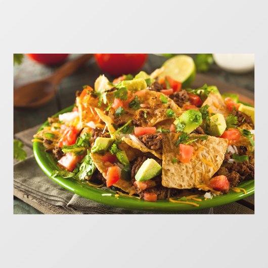 牛肉とチーズのナチョスのメキシコ料理の写真 ウィンドウサイン (シート)