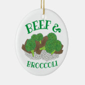 牛肉とブロッコリー中国のテイクアウトレストラン食品 セラミックオーナメント (右)