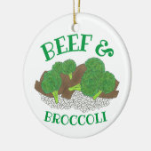牛肉とブロッコリー中国のテイクアウトレストラン食品 セラミックオーナメント (左)