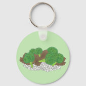 牛肉とブロッコリー中国のテイクアウト食品 キーホルダー (正面)
