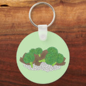 牛肉とブロッコリー中国のテイクアウト食品 キーホルダー (正面)