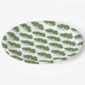 牛肉とブロッコリー中国のテイクアウト食品 ペーパープレート (アングル)