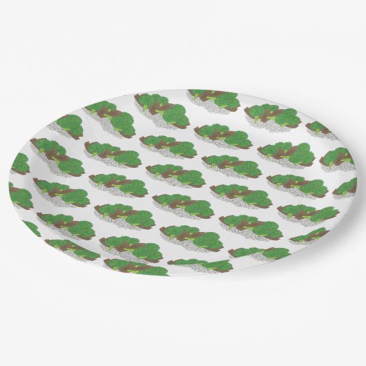 牛肉とブロッコリー中国のテイクアウト食品 ペーパープレート (アングル)