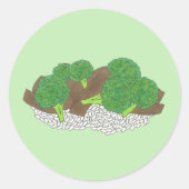 牛肉とブロッコリー中国のテイクアウト食品 ラウンドシール (正面)