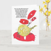 牛肉と玉ねぎの誕生日ユーモアのあるの挨拶状 カード (黄色い花)