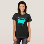 牛肉は牛ステーキ肉を癒す Tシャツ (正面フル)