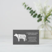 牛肉図 |黒板の背景 名刺 (スタンド正面)