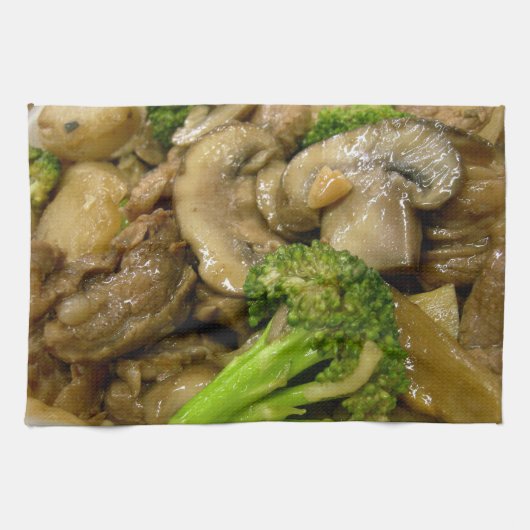 牛肉・ブロッコリー・きのこ炒め キッチンタオル (横)