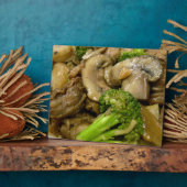 牛肉・ブロッコリー・きのこ炒め フォトプラーク (側面)