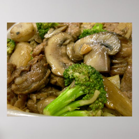 牛肉・ブロッコリー・きのこ炒め ポスター (正面)