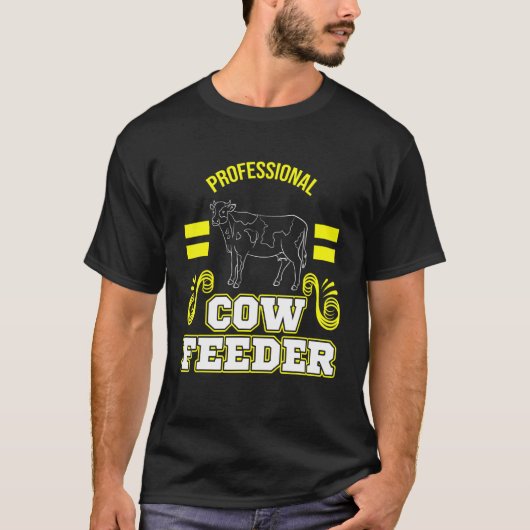 牛舎 プロフェッショナル牛飼育者 Tシャツ (正面)