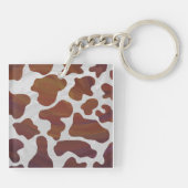 牛茶色と白モノグラム キーホルダー (裏面)