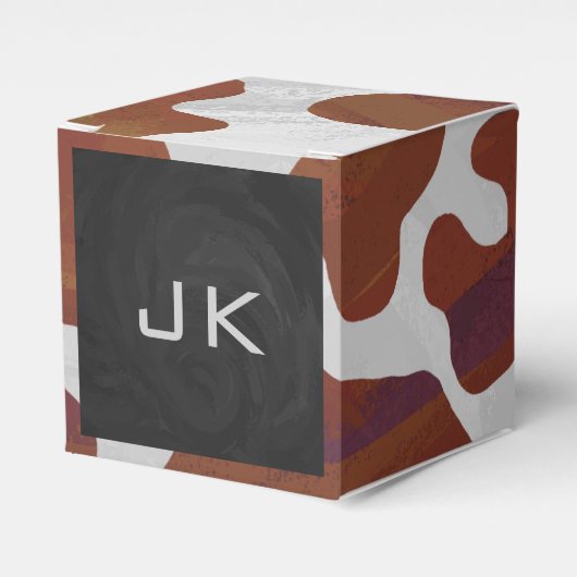 牛茶色と白モノグラム フェイバーボックス (正面サイド)