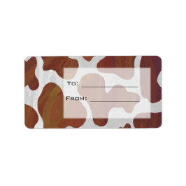 牛茶色と白モノグラム ラベル