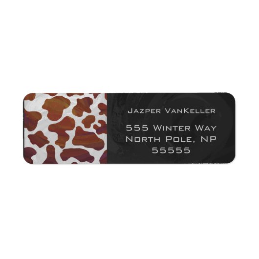 牛茶色と白モノグラム ラベル (正面)