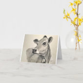 牛誕生日カード カード (黄色い花)