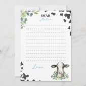 牛誕生日タイムカプセルノートメッセージカード サンキューカード (正面)