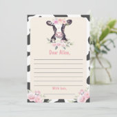 牛誕生日タイムカプセルノートメッセージカード サンキューカード (スタンド正面)