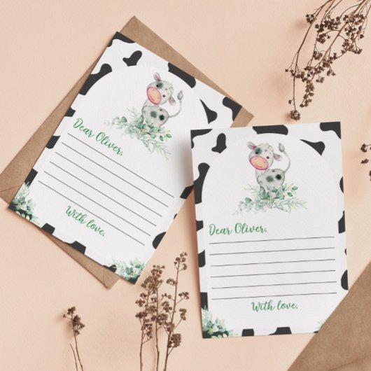 牛誕生日タイムカプセルノートメッセージカード サンキューカード