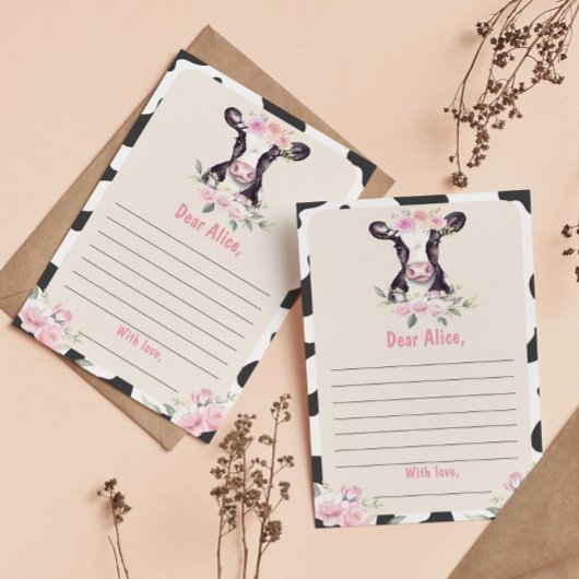 牛誕生日タイムカプセルノートメッセージカード サンキューカード