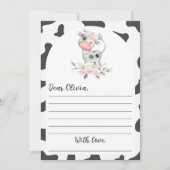 牛誕生日タイムカプセルノートメッセージカード サンキューカード (正面)