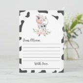 牛誕生日タイムカプセルノートメッセージカード サンキューカード (スタンド正面)