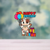 牛誕生日バルーンテーマキャットルマン農家かわいいB アクリルサイン (ニュートラル)
