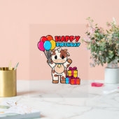 牛誕生日バルーンテーマキャットルマン農家かわいいB アクリルサイン (ウェディング)