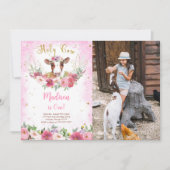 牛誕生日フォト招待状 招待状 (正面)