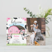 牛誕生日フォト招待状 招待状 (スタンド正面)