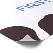 牛誕生日ブルーパーティーウェルカムサイン ポスター (角)