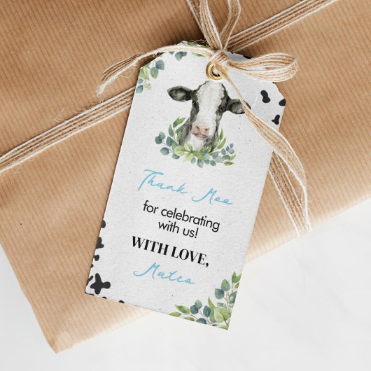 牛誕生日ベイビーシャワーサンキューユユーラベル ギフトタグ